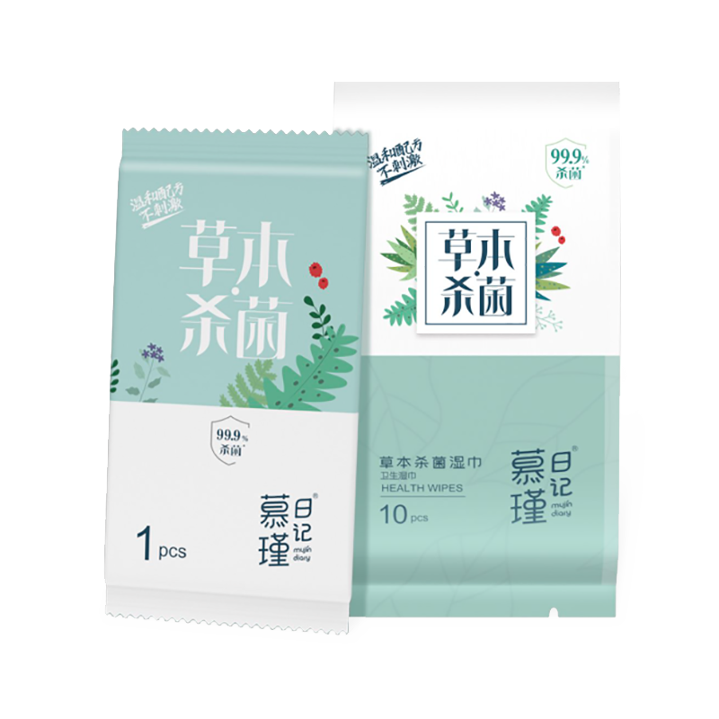 細菌に対する効果が高い個別包装ハーブ除菌ウェットティッシュ